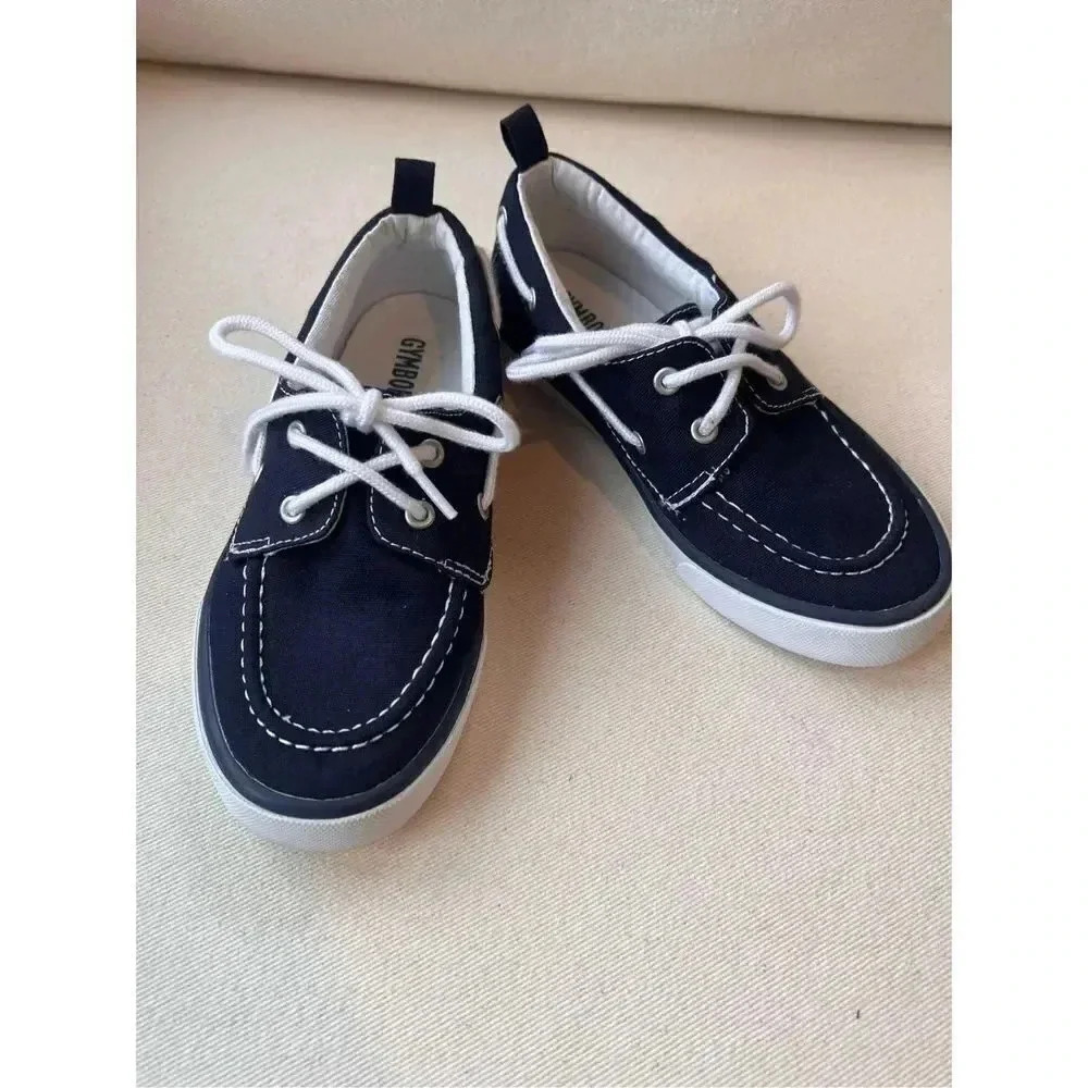 Gymboree Children Size 12 Blue White Casual Comfort Boat Shoes Lace‎ Up